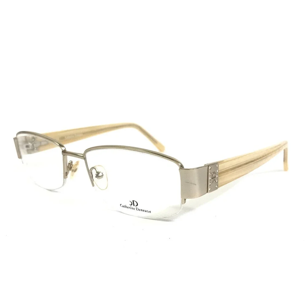 Catherine Deneuve Eyeglasses Frames CD-315 SGLD Satin Gold Crystals 52-17-135